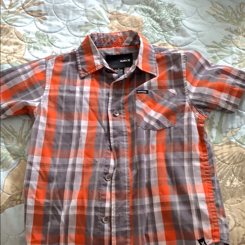 Boys Hurley plaid button up